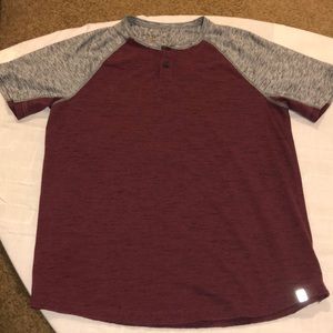 American Eagle Maroon and Grey TShirt with buttons